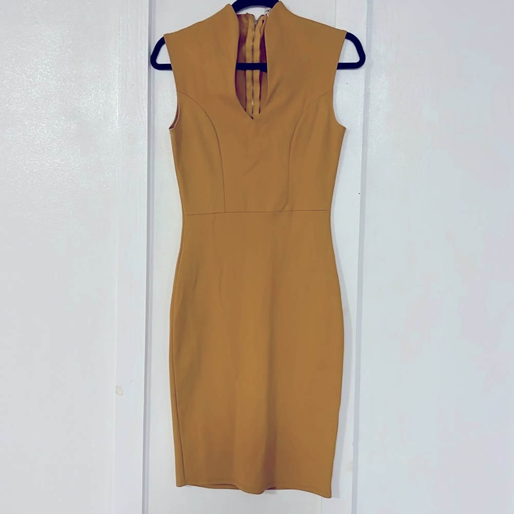 Rolla Coster mustard cocktail dress